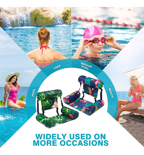 2 Pcs Inflable Piscina Silla Flotador For Adultos Ajustable
