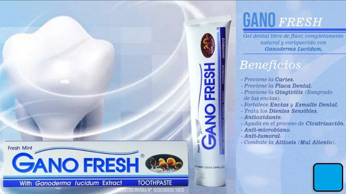 Gano Fresh Crema Dental Sin Flúor Con Ganoderma Lucidum-2 Ud