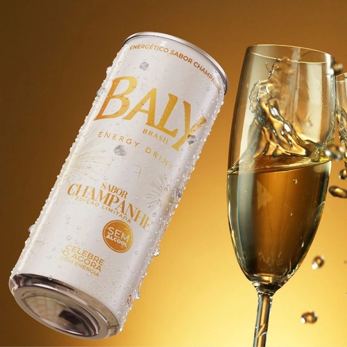 Energético Baly Champanhe 250ml Pack 6 Unidades Zero Álcool