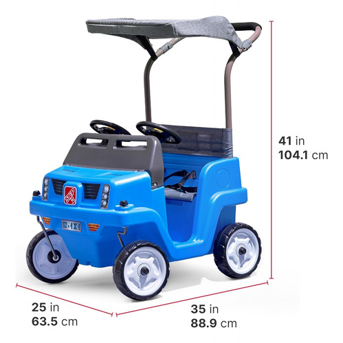 Coche De Empuje Para Niños Doble Conductor Azul Step2