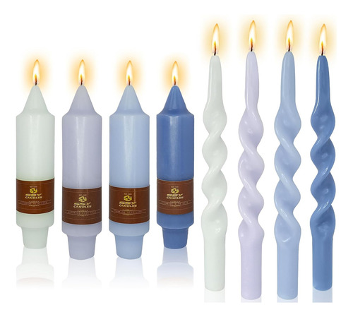 Njao Hoo - Velas Cónicas Cortas Cónicas Color Azul Degradado