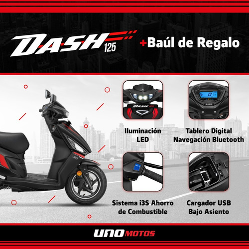 Imagen 2 de 25 de Hero Dash 125 Scooter Linea 2023 Nuevo Ingreso Uno Motos