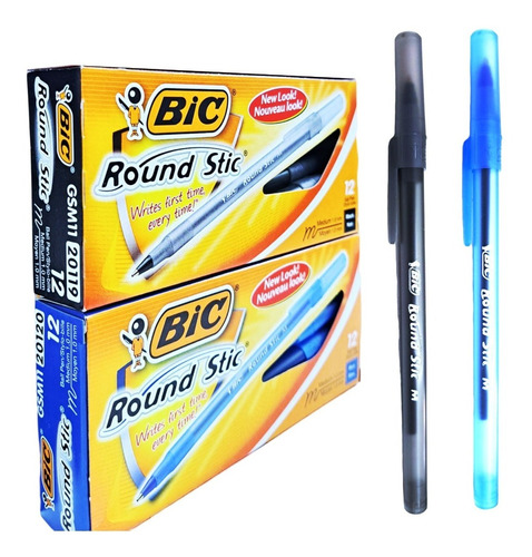 Bolígrafo Birome Bic Round Stick X24 Unidades