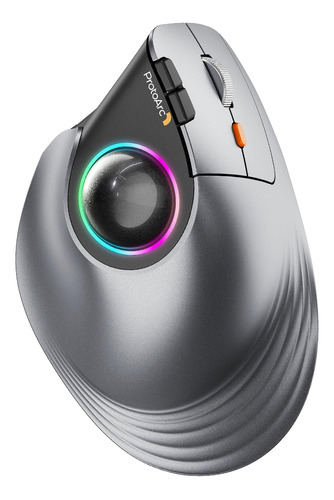 Ratón Trackball Vertical Inalámbrico Em05 Rgb Bluetooth Ergo