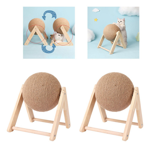 2 Pelotas De Madera Divertidas Para Rascar Gatos