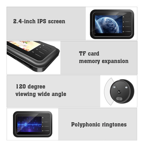 . Campainha Da Câmera Da Campainha Wifi Com Monitor Sem Fio