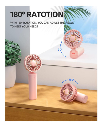 Frsara Mini Ventilador De Handheld Recargable, Small Pleging