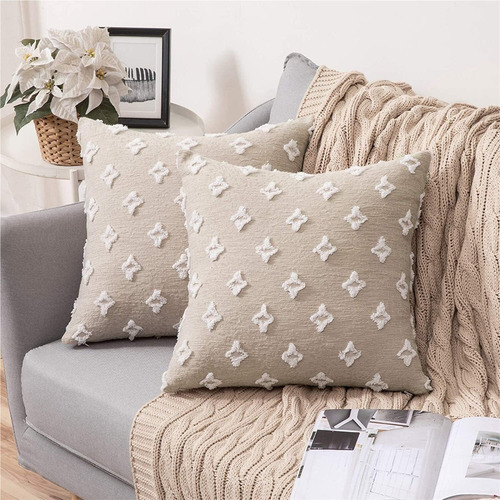 Set De 2 Fundas Suave De Almohada De Jacquard Romboidal