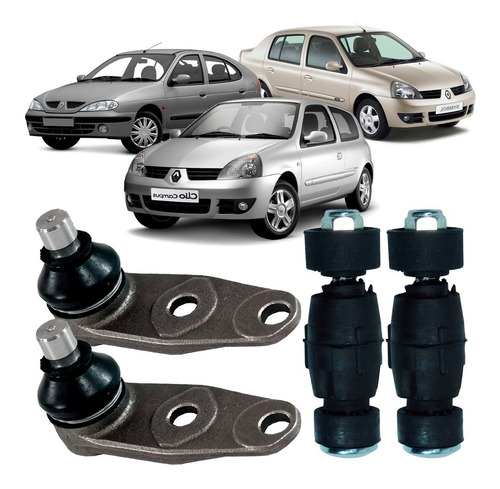Imagem 4 de 6 de Kit 2 Pivo E 2 Bieleta Renault Clio 1999 Até 2015