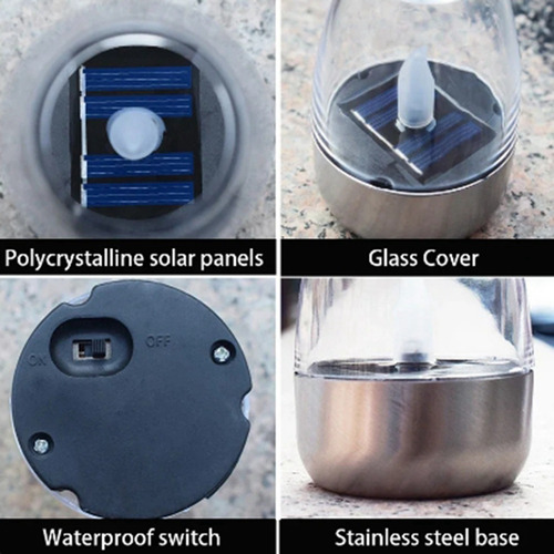 Vela Solar T1, Lámpara Led Para Exteriores, Terraza De Céspe