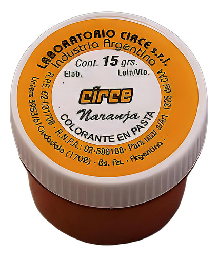 Colorante En Pasta Circe Naranja X1