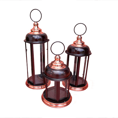 Conjunto Lanternas Luminárias Decorativas De Chão Porta Vela