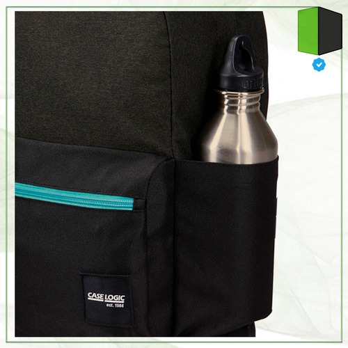 Caderno reforçado Case Logic, corpo docente, viagem, escola, cor azul escuro, design de tecido, liso