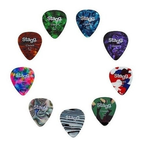 Imagen 3 de 10 de Puas Stagg Pack Por 10 Calibres Varios Guitarra Ukelele
