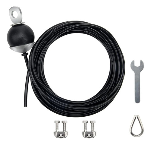 Cable De Polea Ajustable Negro Para Sistema De Gimnasio De 5