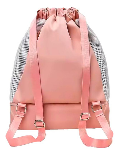 Bolsa Mochila Impermeável Alça Regulável Academia Passeio Cor Rosa