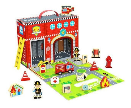 Imagem 1 de 4 de Caixa Divertida Bombeiros - Tooky Toy