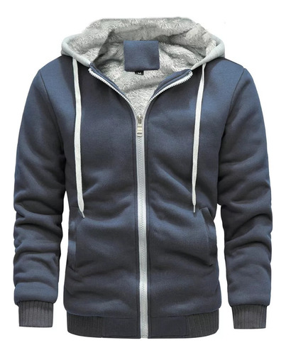 Sudadera De Forro Polar Y Abrigo Con Capucha De Color Liso