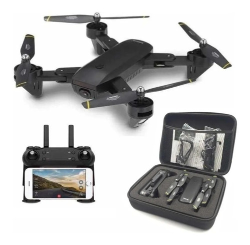 Drone Plegable Wifi Camara Doble 2 Baterias Estuche Full Hd