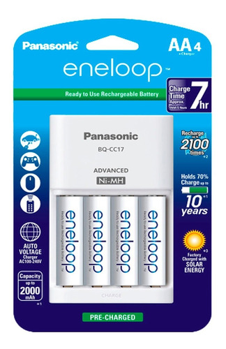 Cargador Panasonic De Baterias Recargables  Eneloop 4aa