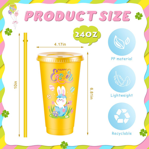Vaso Con Forma De Conejito Uiifan De Easter Cups Con Tapa Y