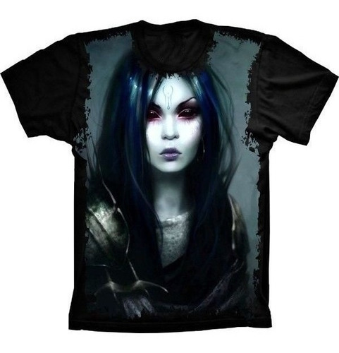 Camiseta Estilosa 3d Fullprint - Gótica