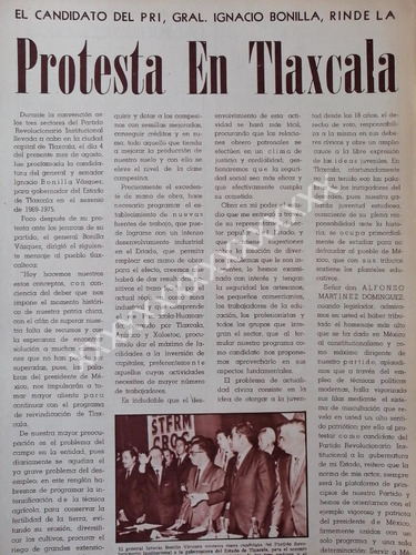Cartel Antiguo. Ignacio Bonilla Vazquez Rinde Protesta 1969