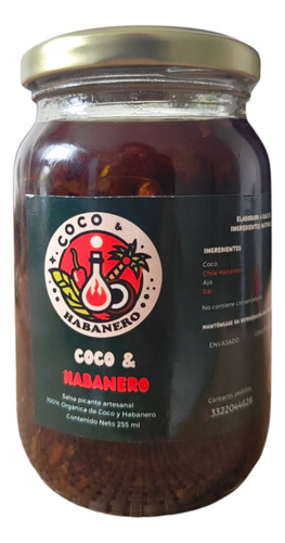 Salsa Organica Coco Habanero 250ml