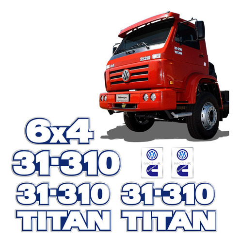 Kit Adesivos 31-310 Titan 6x4 Caminhão Volkswagen Cummins