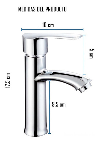 Imagen 4 de 6 de Llave Grifería Lavamanos Monomando Baño Cromado Premium