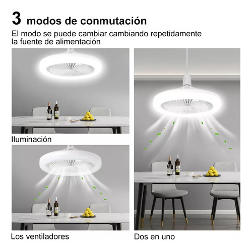 Lámpara De Ventilador Multifunción De 30 W Con Foco Led