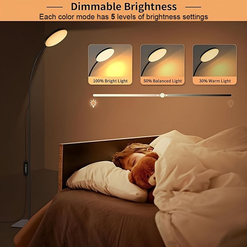 Luminária De Chão Led Para Quarto, Escritório, Sala De Estar
