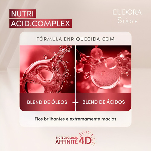 Kit 3 Siàge Nutri Acid Complex Shampoo Condicionador Máscara