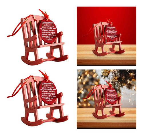 2x Adorno De Mecedora De Navidad En Miniatura Colgante De