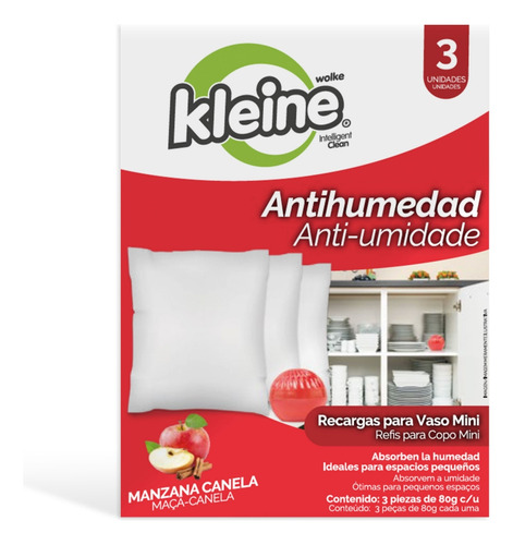 Absorbente Humedad Repuesto Mini Manzana-canela 3x80 Gramos 