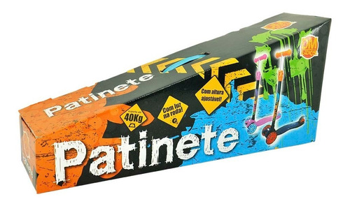 Patinete Infantil 3 Rodas Regulável Luzes Led Até 40 Kg