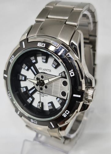 Relógio Masculino Exclusive Original Atlantis Prata+ Caixa
