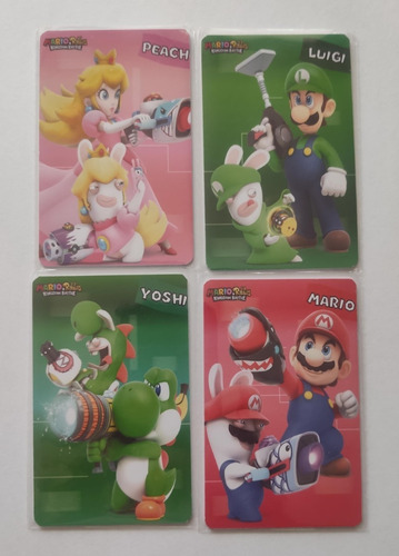 Tarjetas Amiibo Mario + Rabbids Kingdom Battle (4 Unid)