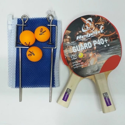 Set De 2 Raquetas De Ping Pong, 3 Pelotas Y 1 Malla Regent 