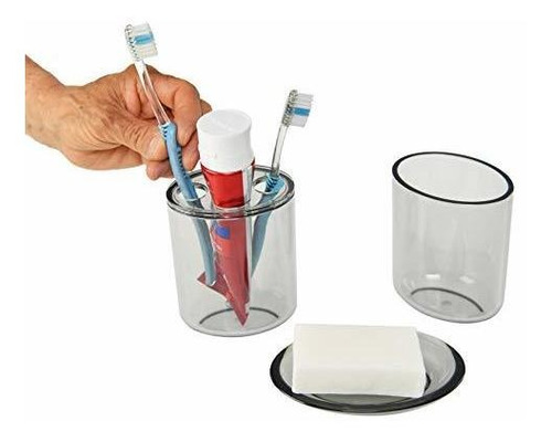 Imagen 4 de 7 de Juego De Accesorios De Baño Home-x Con Soporte Para Cepillo