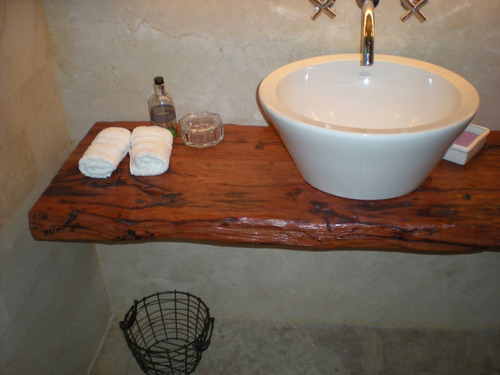 Imagen 2 de 8 de Mesada De Baño Vanitory O Cocina De Madera De Quebracho