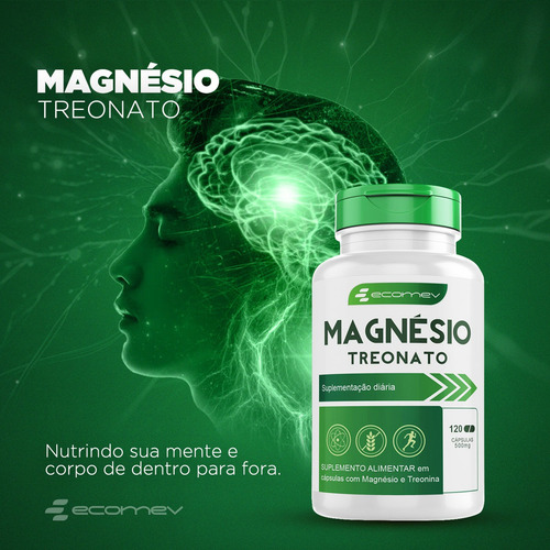 Kit Magnesio L Treonato + Cloreto Pa Puro 500mg 240cp Ecomev Sabor Sem sabor
