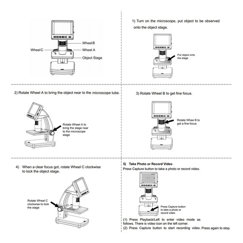 Microscopio Digital Portátil Profesional Con Pantalla Lcd