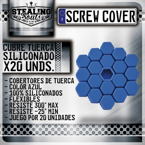 Wheel Screw Cover | Cubre Tuerca | Azul | Siliconado | X20