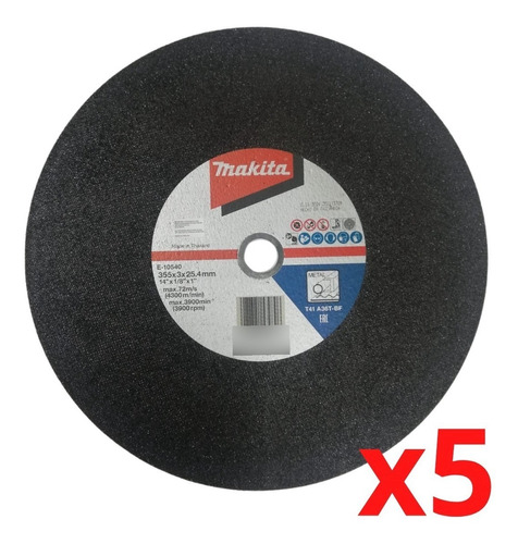 Disco De Corte Metal 14  Sensitiva Makita 355 Mm 5 Unidades