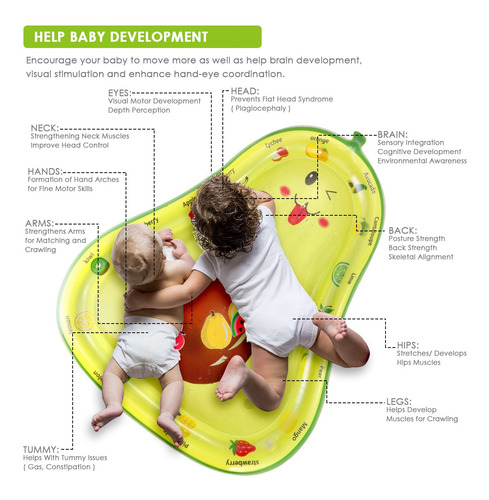 Tummy Time Baby Water Mat Centro De Atividade Infantil Abaca
