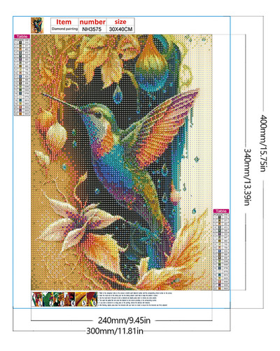 Hjb Broca Redonda Completa Bj2 Para Pintura De Colibrí Con