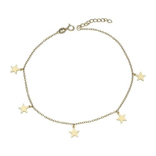 Tobillera Estrellas Gold, Plata 925, Baño Oro 18k, Ajustable