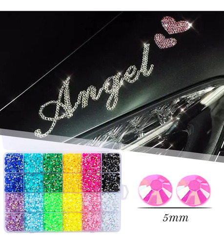 Juego De Gemas De Cristal Redondas Clear Ab Diy Craft 5 Mm