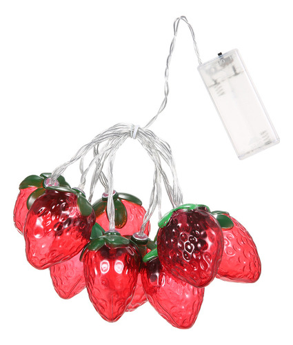 Luz De Hadas Led 6.5ft 10leds Fresas Decorativas Modo Siempr